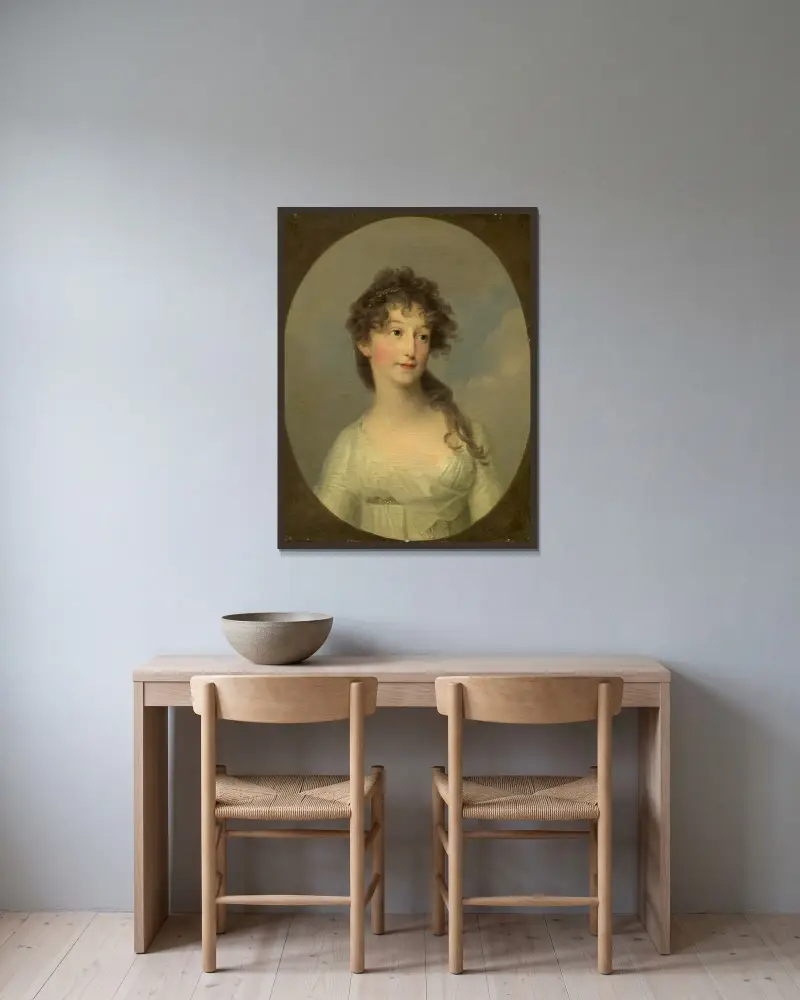 Possibly Franciska Krasinska, Duchess of Courland av Angelica Kauffmann inramad på en vägg