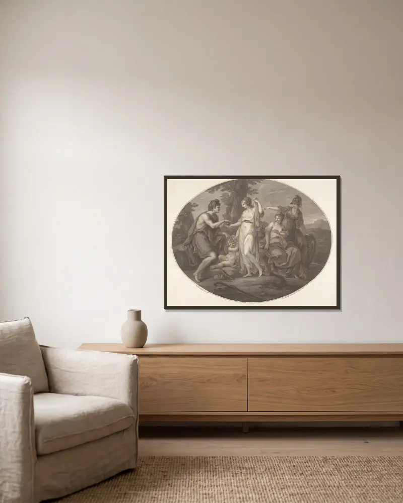 Sąd Parysa, Angelica Kauffmann w ramie na ścianie