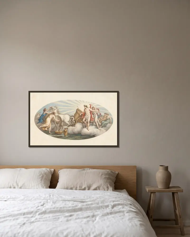 Solnedgången av Angelica Kauffmann inramad på en vägg