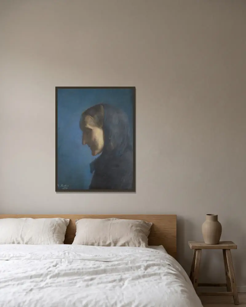 Ane Hedvig Brøndum, the Artist’s Mother av Anna Ancher inramad på en vägg