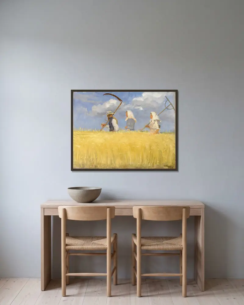 Ženci, Anna Ancher v rámu na stěně