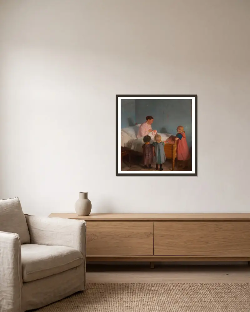 Kleiner Bruder von Anna Ancher gerahmt an einer Wand