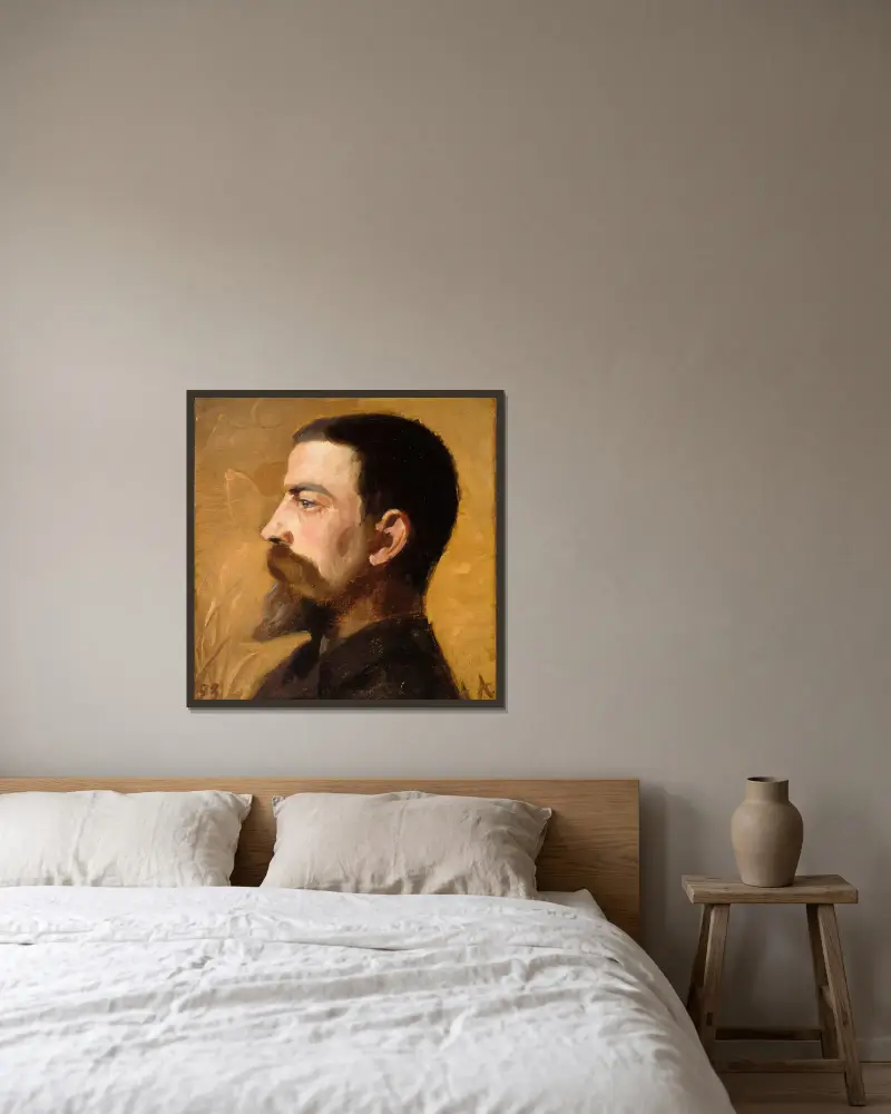 Valdemar Schønheyder Møller von Anna Ancher gerahmt an einer Wand