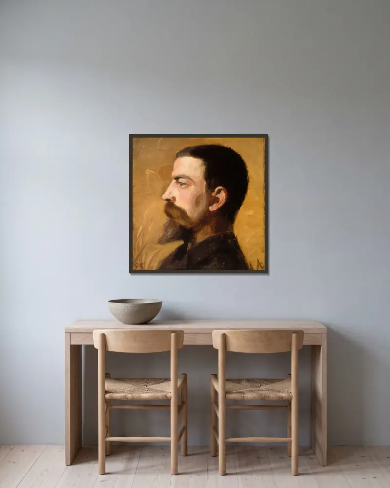 Valdemar Schønheyder Møller von Anna Ancher gerahmt an einer Wand