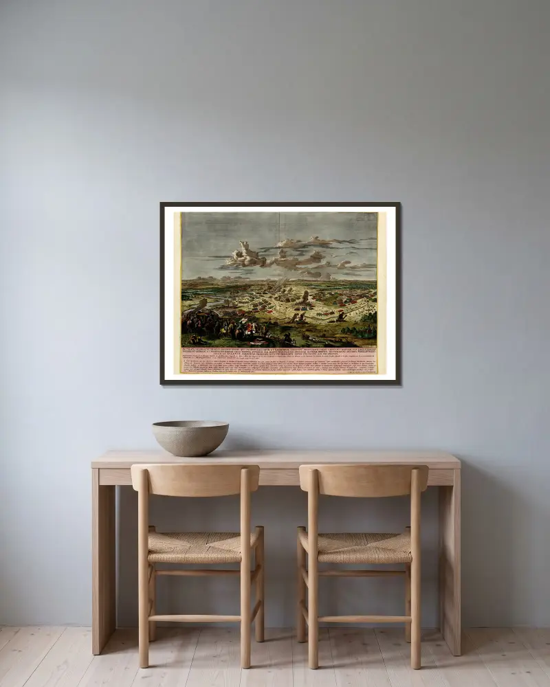 Accvrata delineatio praelii Hochstetensis av Anna Beek inramad på en vägg