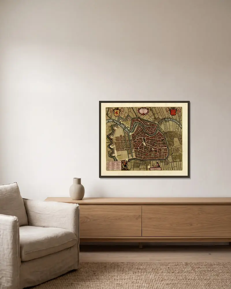 Harlemvm vulgo Haerlem von Anna Beek gerahmt an einer Wand