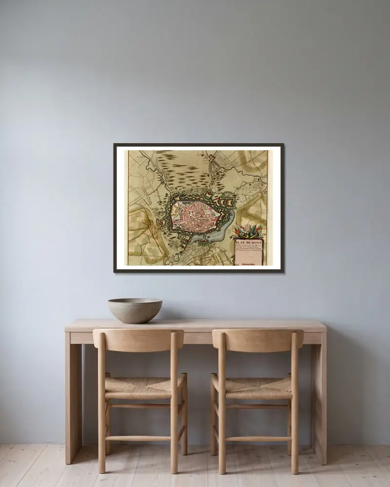 Plan von Mons von Anna Beek gerahmt an einer Wand