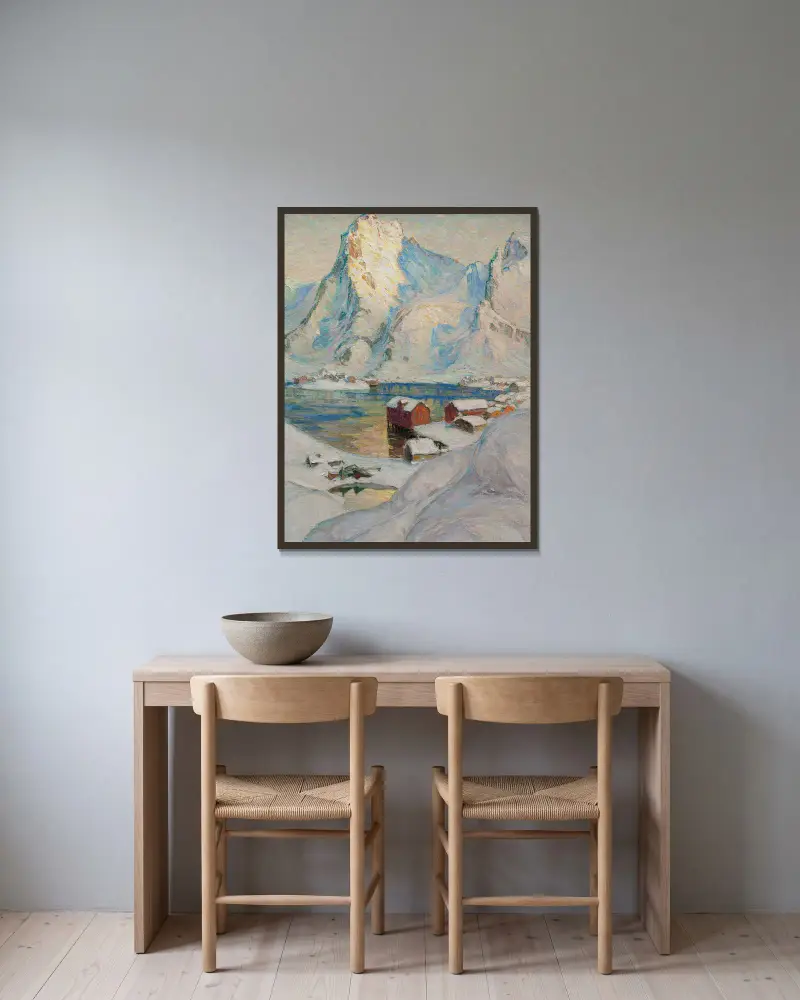 En arktisk vårdag. Studie från Nordnorge av Anna Boberg inramad på en vägg