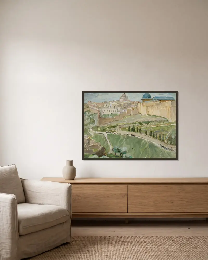Bei Jerusalem von Anna Boberg gerahmt an einer Wand