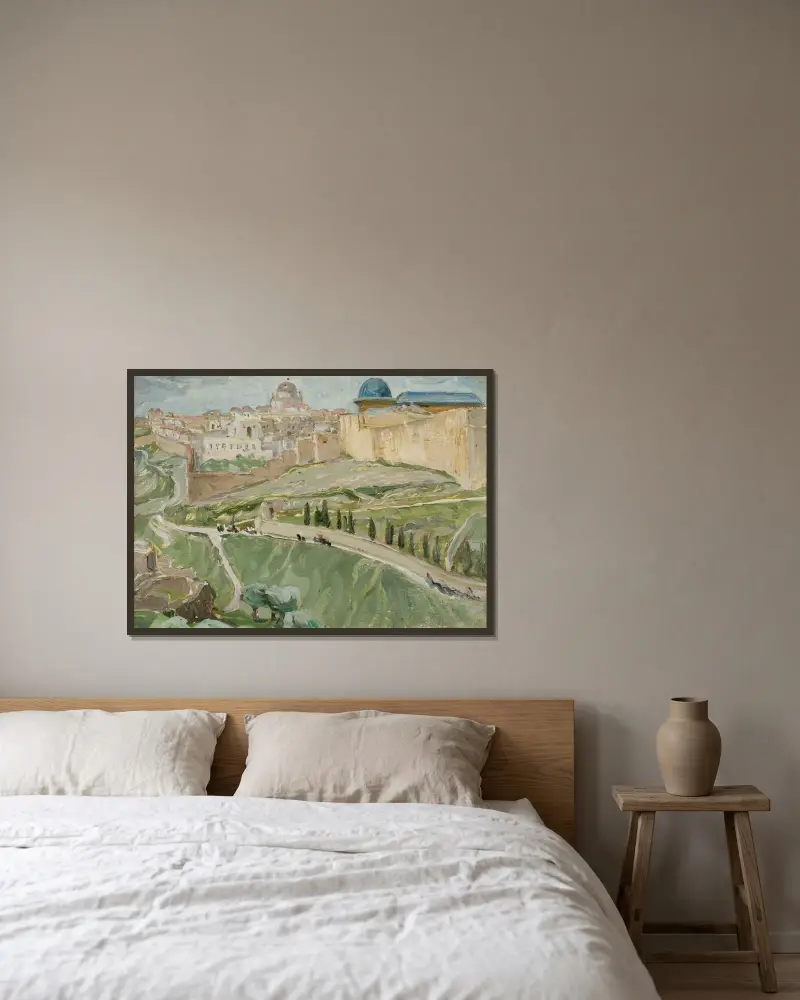 Bei Jerusalem von Anna Boberg gerahmt an einer Wand