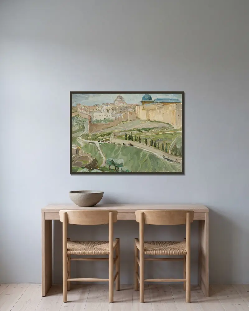 Bei Jerusalem von Anna Boberg gerahmt an einer Wand