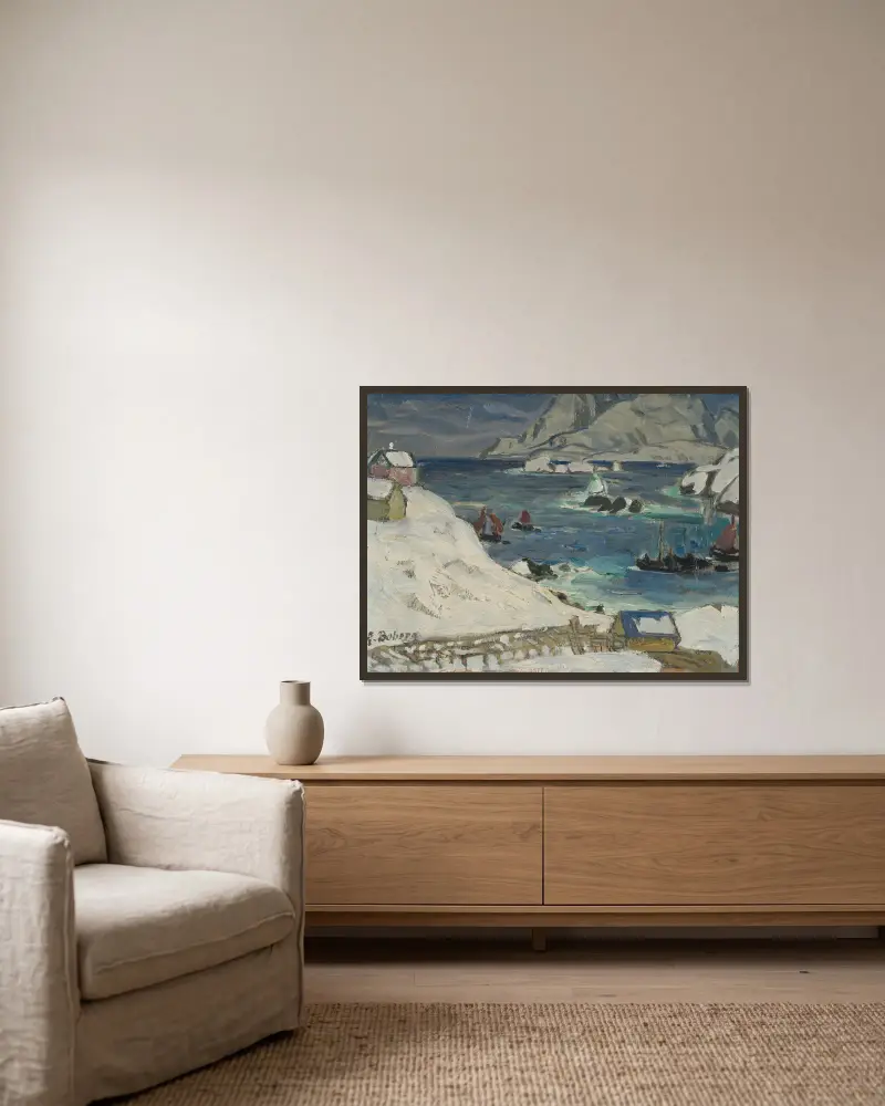 Spring före stormen. Studie från Nordnorge av Anna Boberg inramad på en vägg