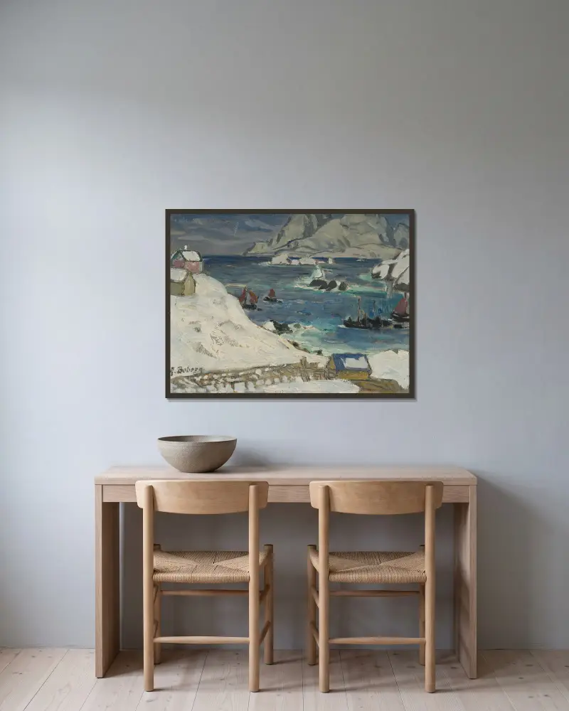 Spring före stormen. Studie från Nordnorge av Anna Boberg inramad på en vägg