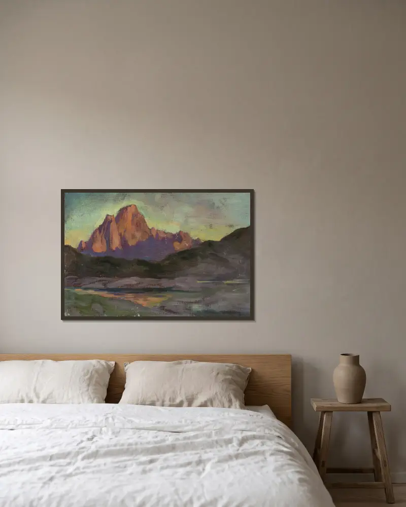 Vågakallen. Studie aus Lofoten von Anna Boberg gerahmt an einer Wand