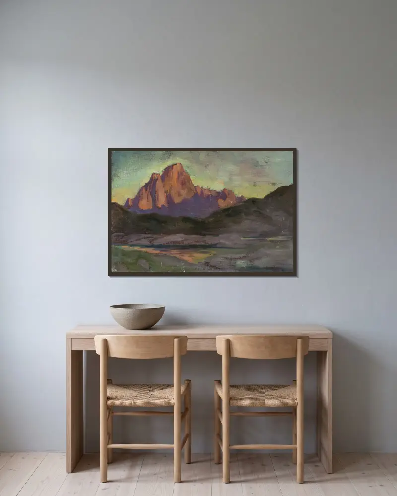 Vågakallen. Studie aus Lofoten von Anna Boberg gerahmt an einer Wand