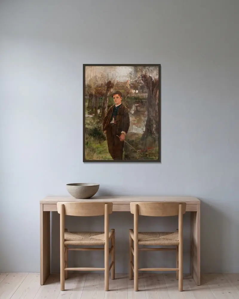 Portrait of a Boz av Anna Nordgren inramad på en vägg