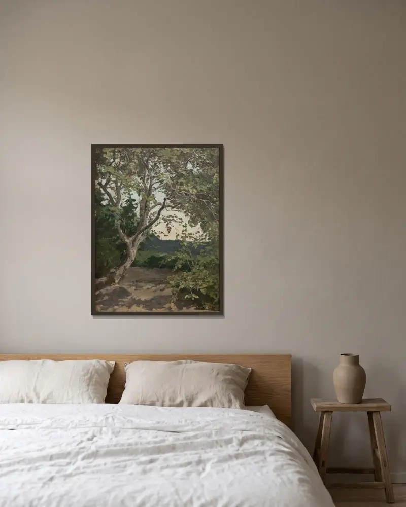 A Tree. Study av Anna Nordlander inramad på en vägg