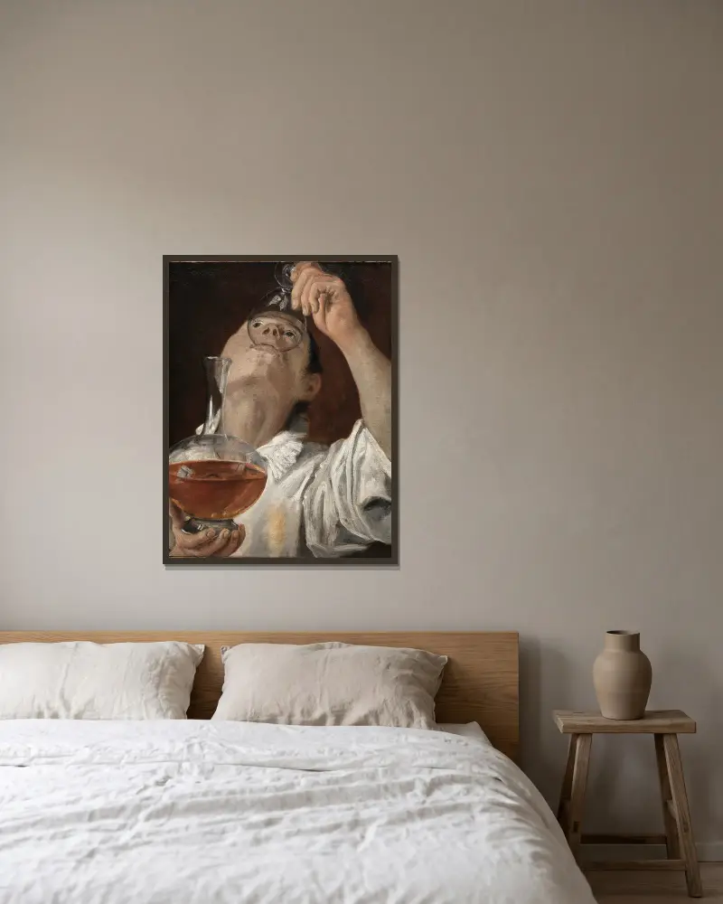 Pijící chlapec, Annibale Carracci v rámu na stěně