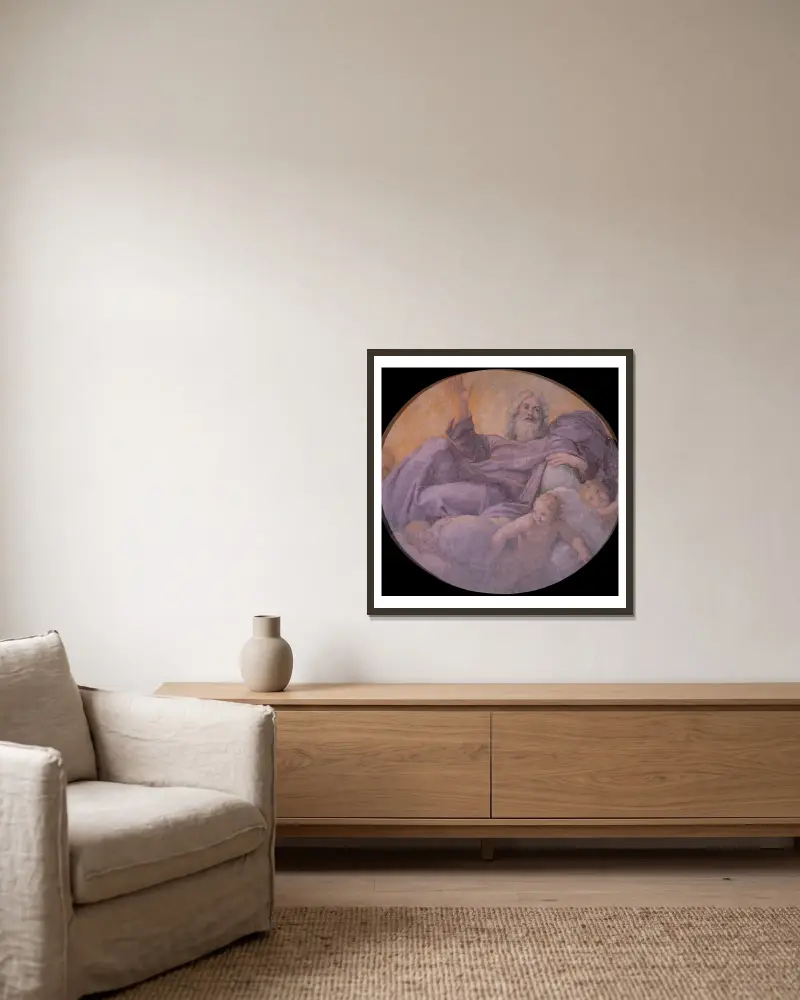 Ewiger Vater von Annibale Carracci gerahmt an einer Wand