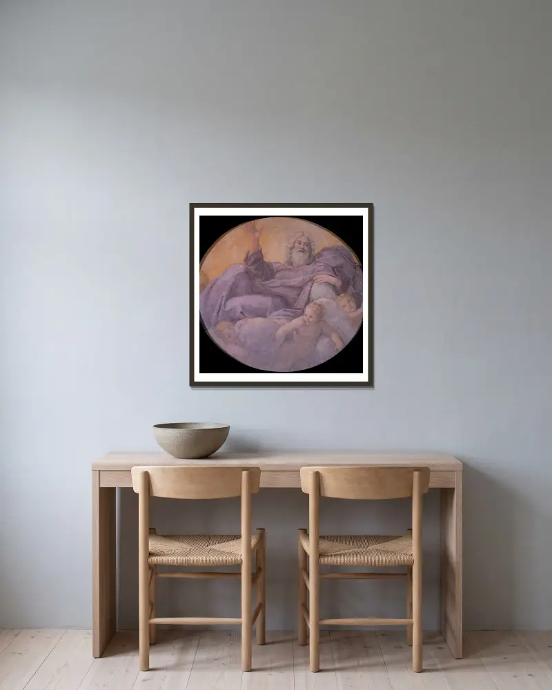 Ewiger Vater von Annibale Carracci gerahmt an einer Wand