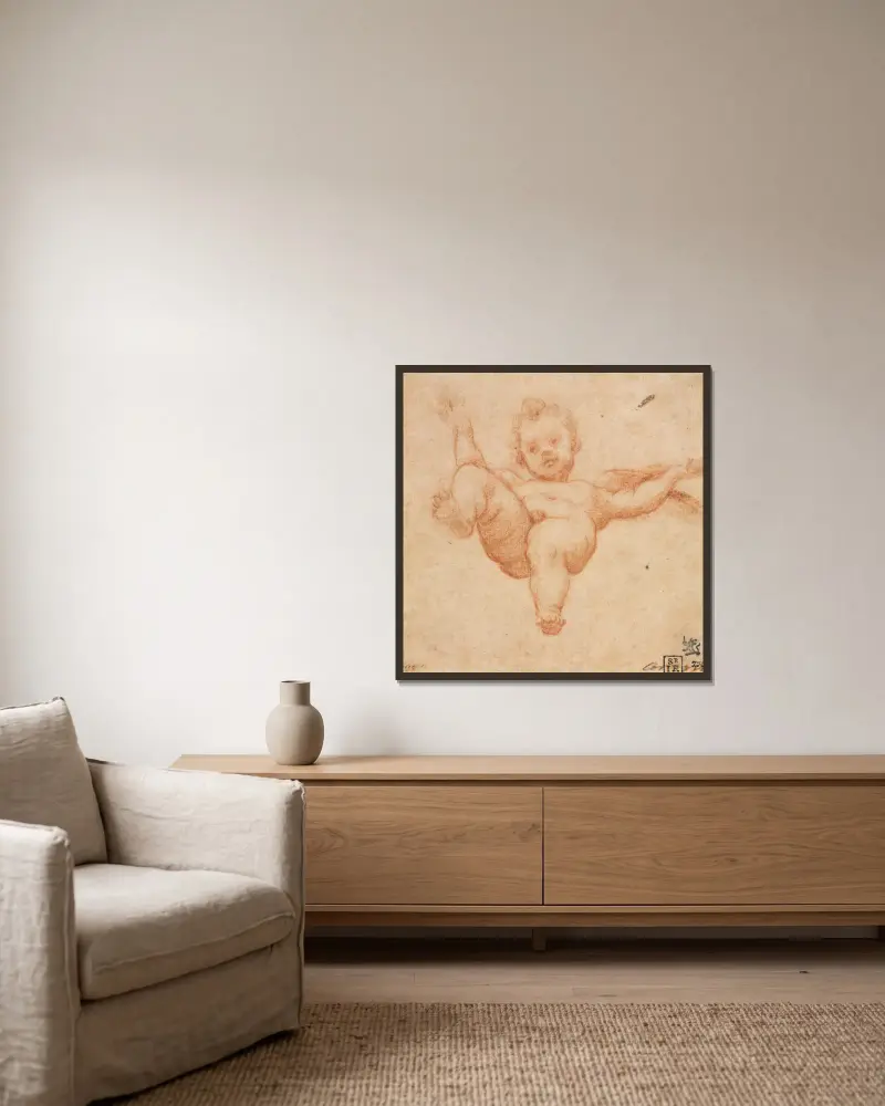 Letící Amor, Annibale Carracci v rámu na stěně