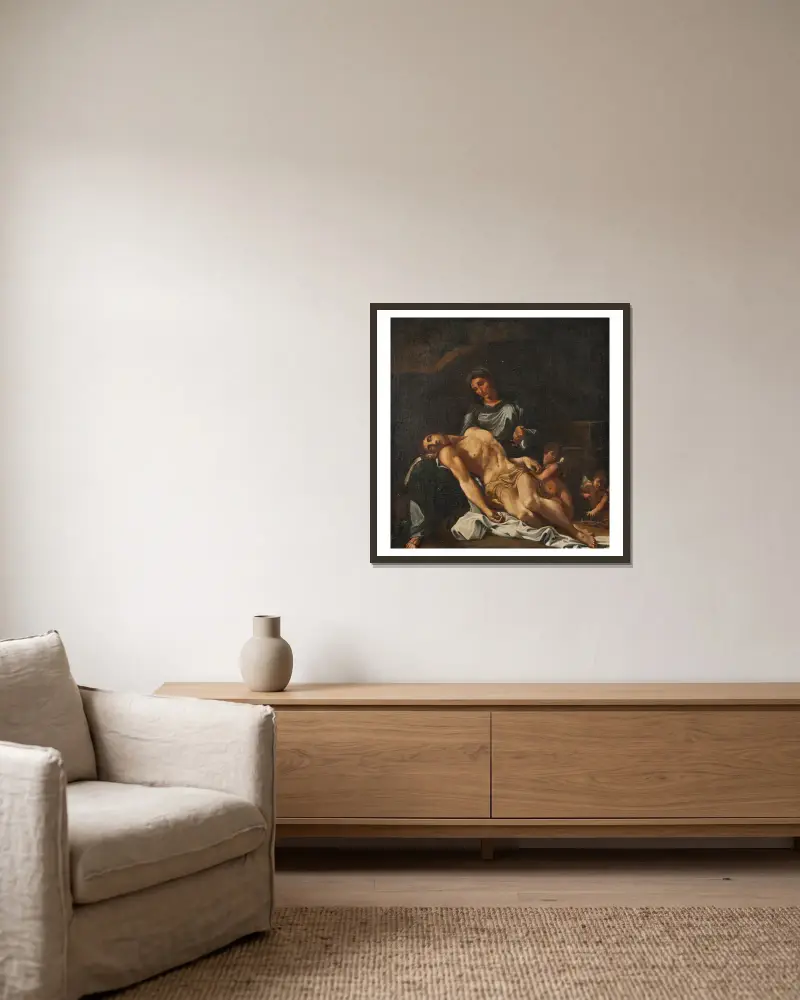 Pietà, Annibale Carracci v rámu na stěně