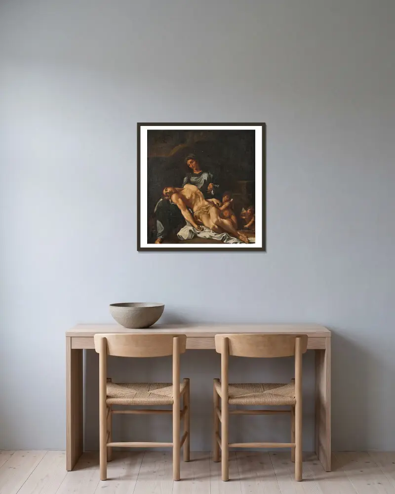 Pietà, Annibale Carracci v rámu na stěně