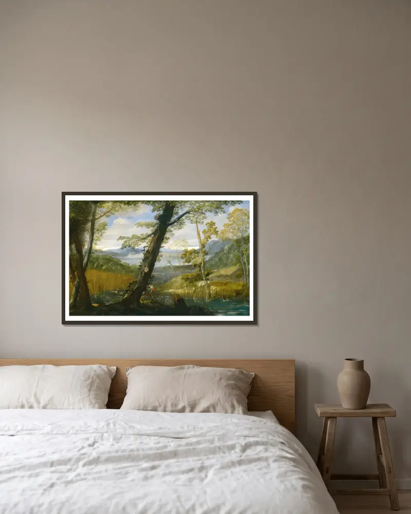 Krajina s řekou, Annibale Carracci v rámu na stěně