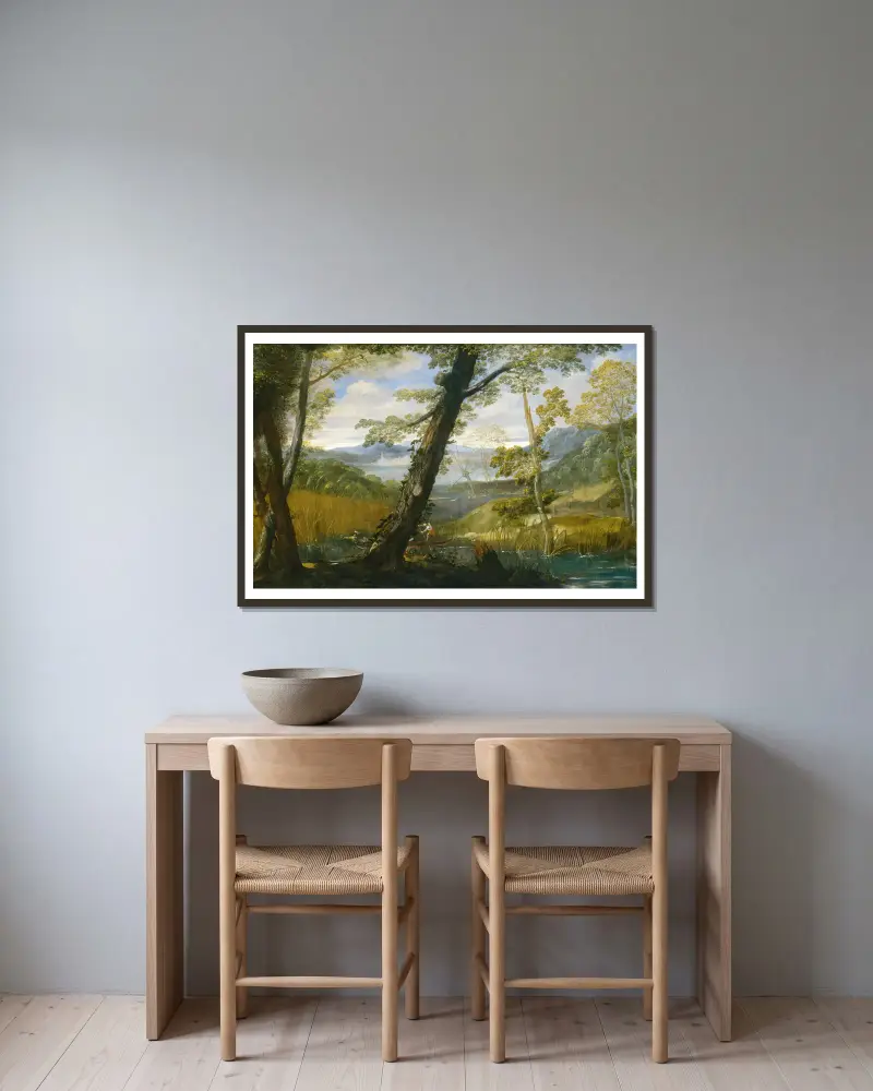Krajina s řekou, Annibale Carracci v rámu na stěně