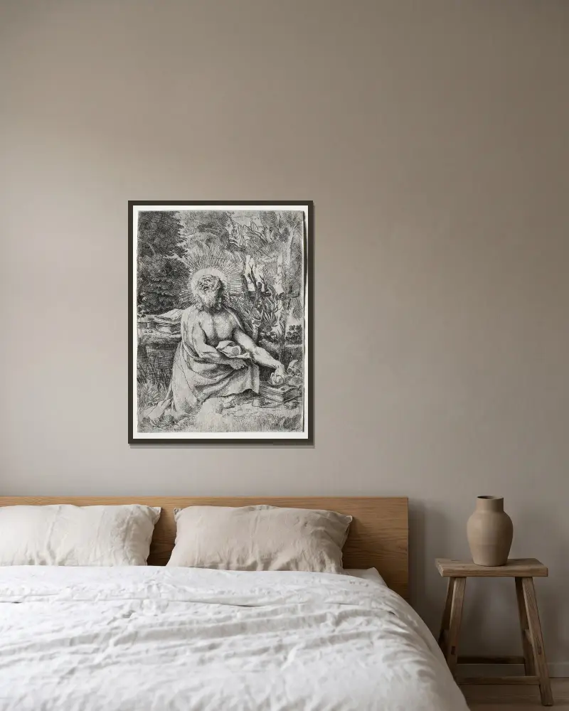 Svatý Jeroným, Annibale Carracci v rámu na stěně