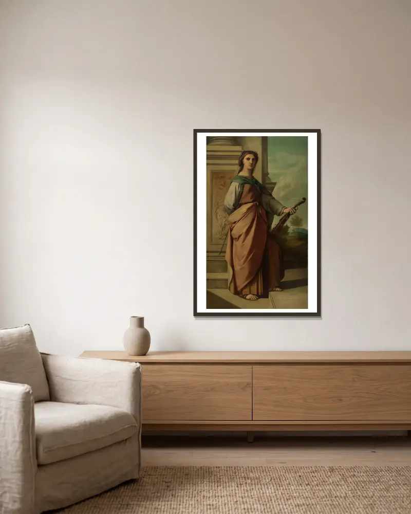 Den musikaliska poesin av Anselm Feuerbach inramad på en vägg