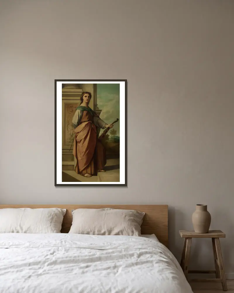 Den musikaliska poesin av Anselm Feuerbach inramad på en vägg