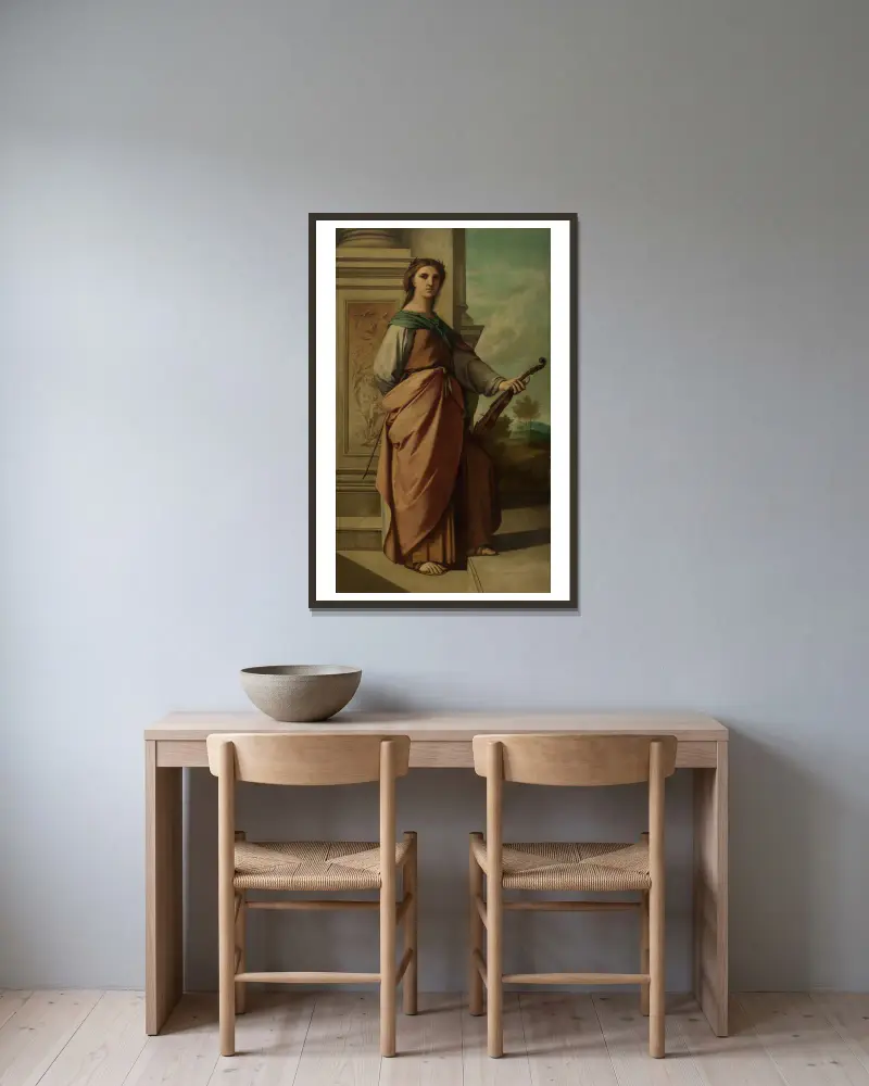 Den musikaliska poesin av Anselm Feuerbach inramad på en vägg