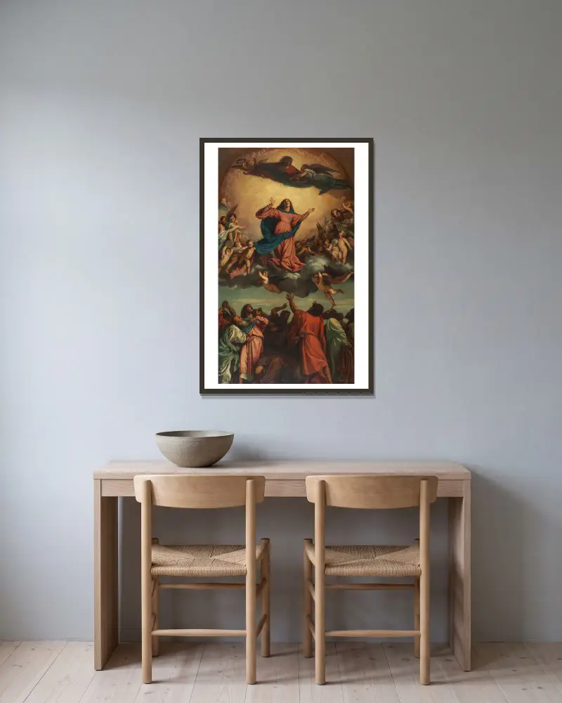 Himmelfahrt Mariä von Anselm Feuerbach gerahmt an einer Wand