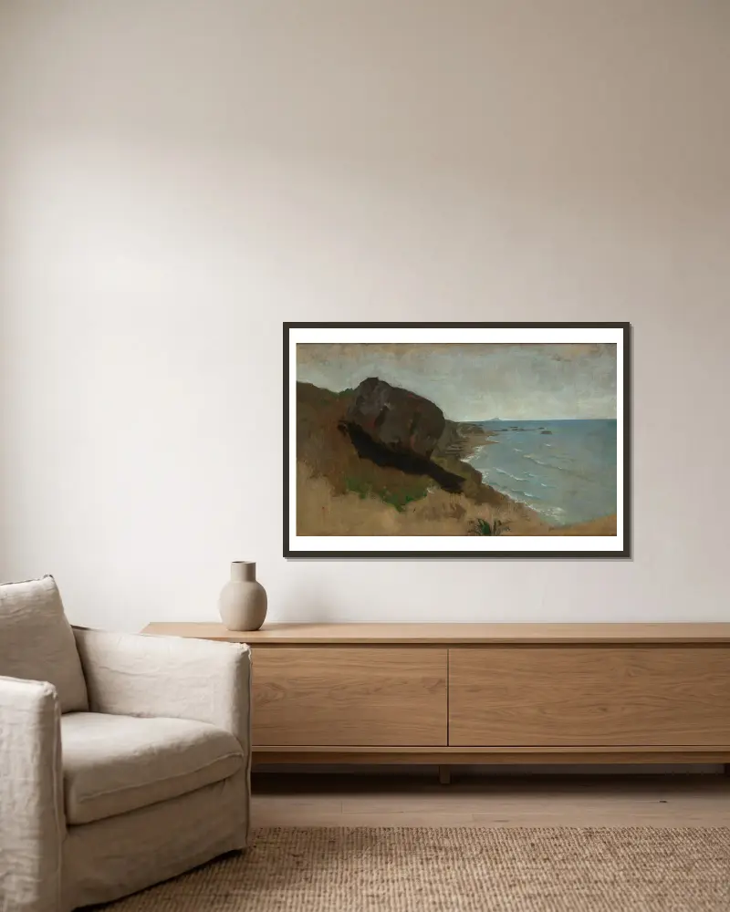 Küste bei Porto d’Anzio av Anselm Feuerbach inramad på en vägg