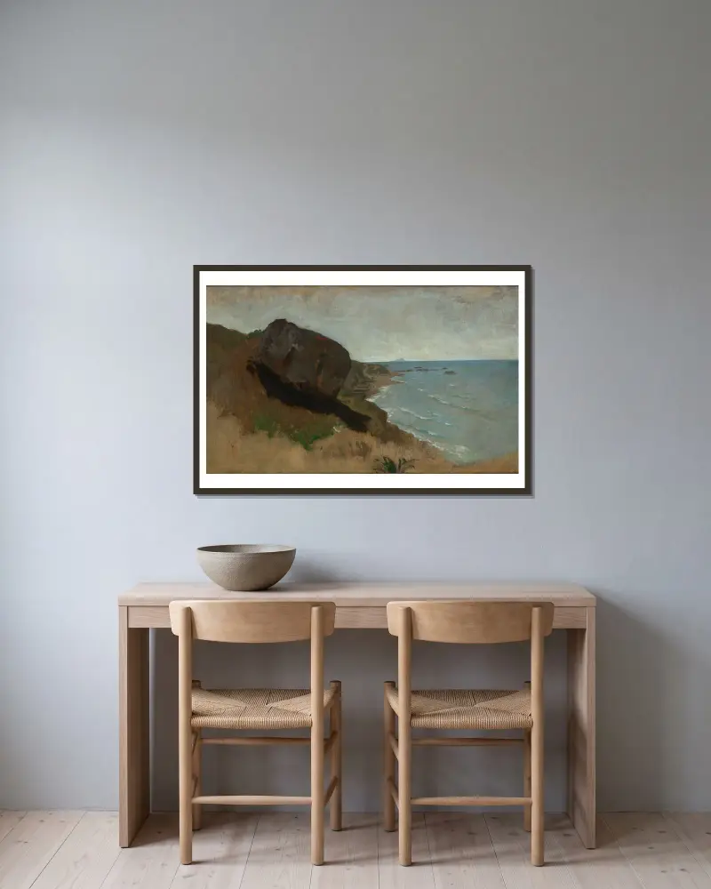 Küste bei Porto d’Anzio av Anselm Feuerbach inramad på en vägg