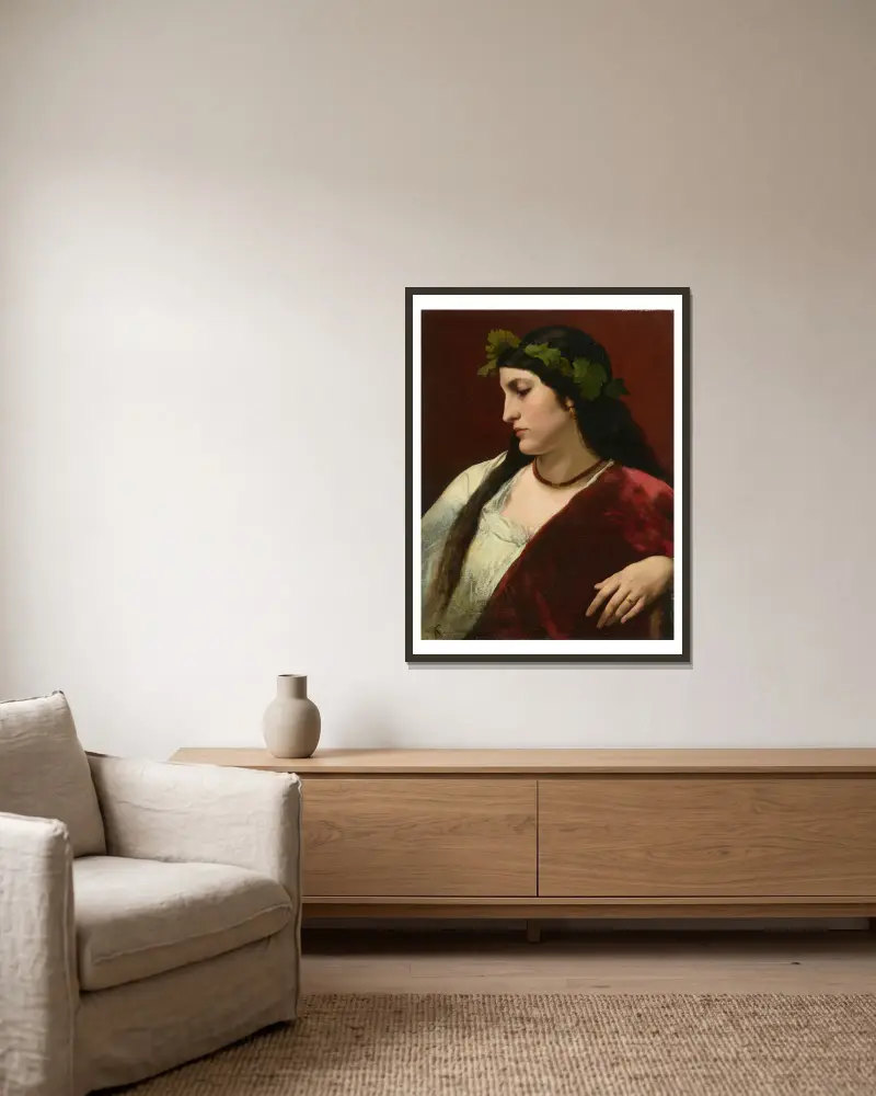 Nanna as a Bacchante av Anselm Feuerbach inramad på en vägg