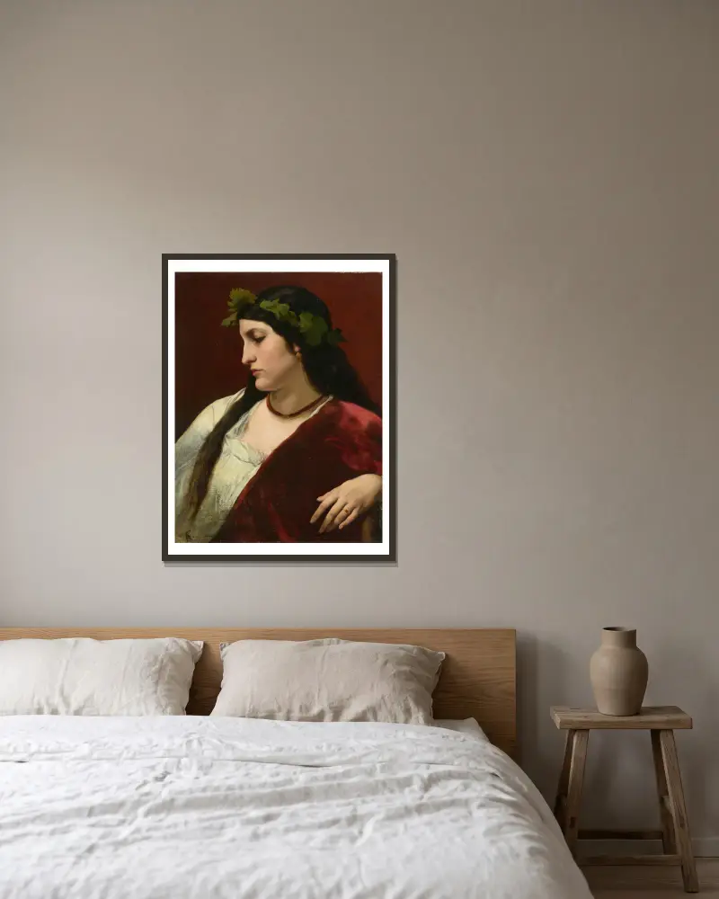Nanna as a Bacchante av Anselm Feuerbach inramad på en vägg