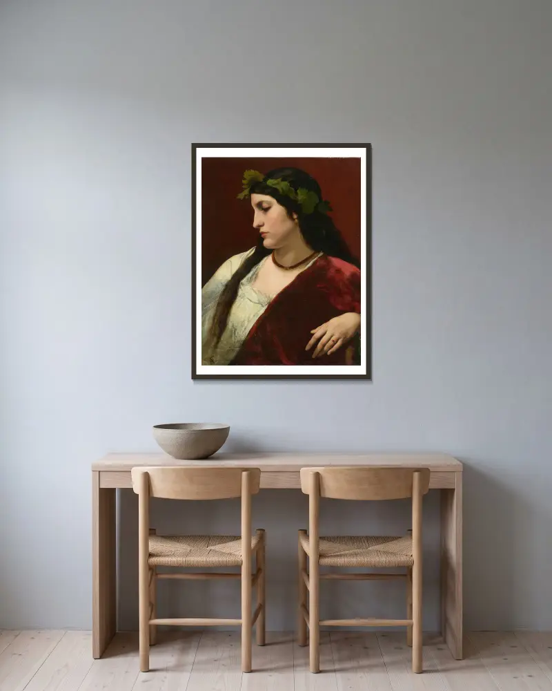 Nanna as a Bacchante av Anselm Feuerbach inramad på en vägg