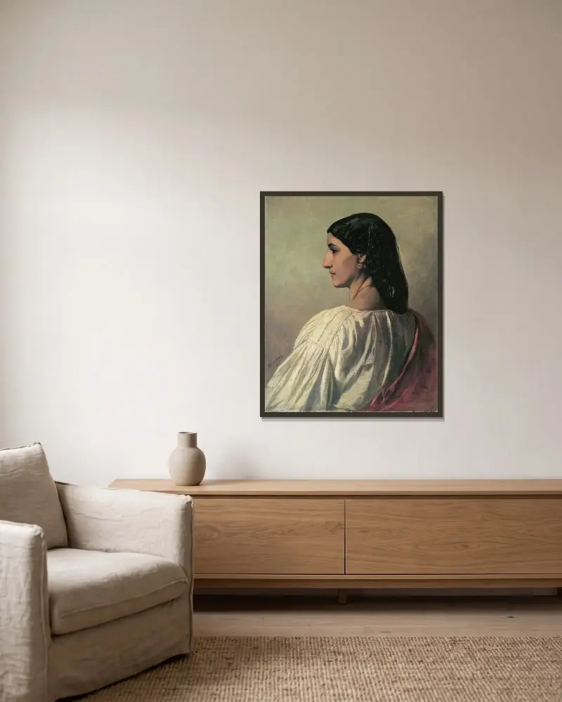 Nanna av Anselm Feuerbach inramad på en vägg