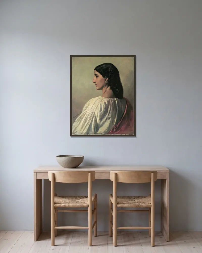 Nanna av Anselm Feuerbach inramad på en vägg