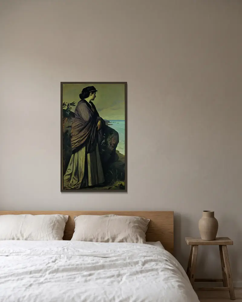 På havsstranden (Modern Iphigenia) av Anselm Feuerbach inramad på en vägg