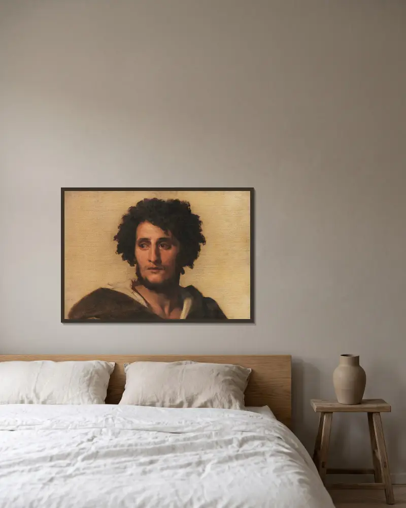 Studienkopf eines Römers von Anselm Feuerbach gerahmt an einer Wand