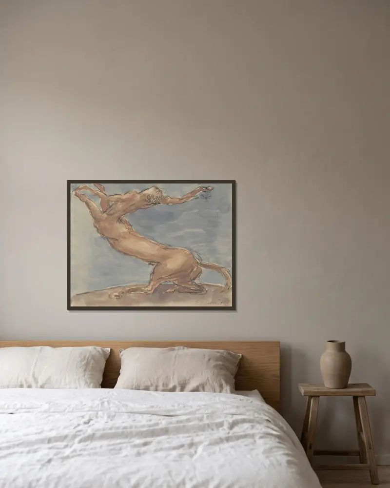 Centaur av Antoine Bourdelle inramad på en vägg