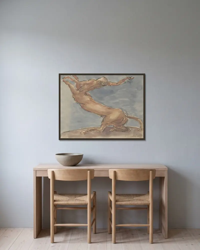Centaur av Antoine Bourdelle inramad på en vägg