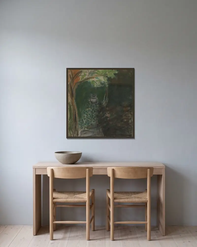 Jardin av Antoine Bourdelle inramad på en vägg