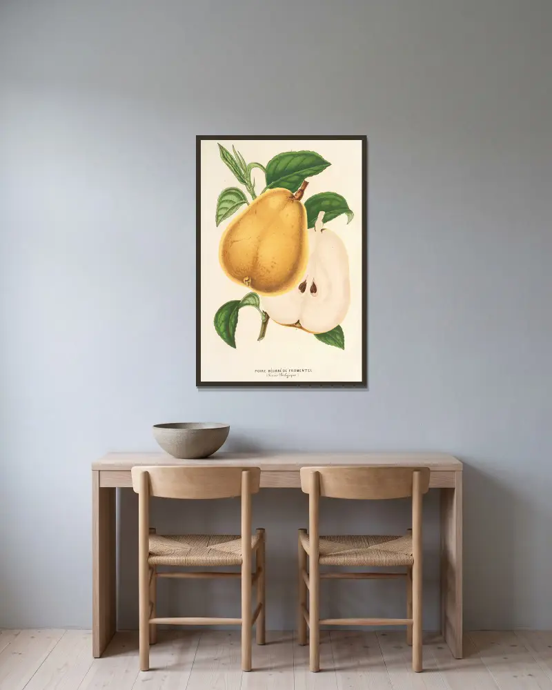 Poire beurré de Fromentel av Charles Antoine Lemaire inramad på en vägg