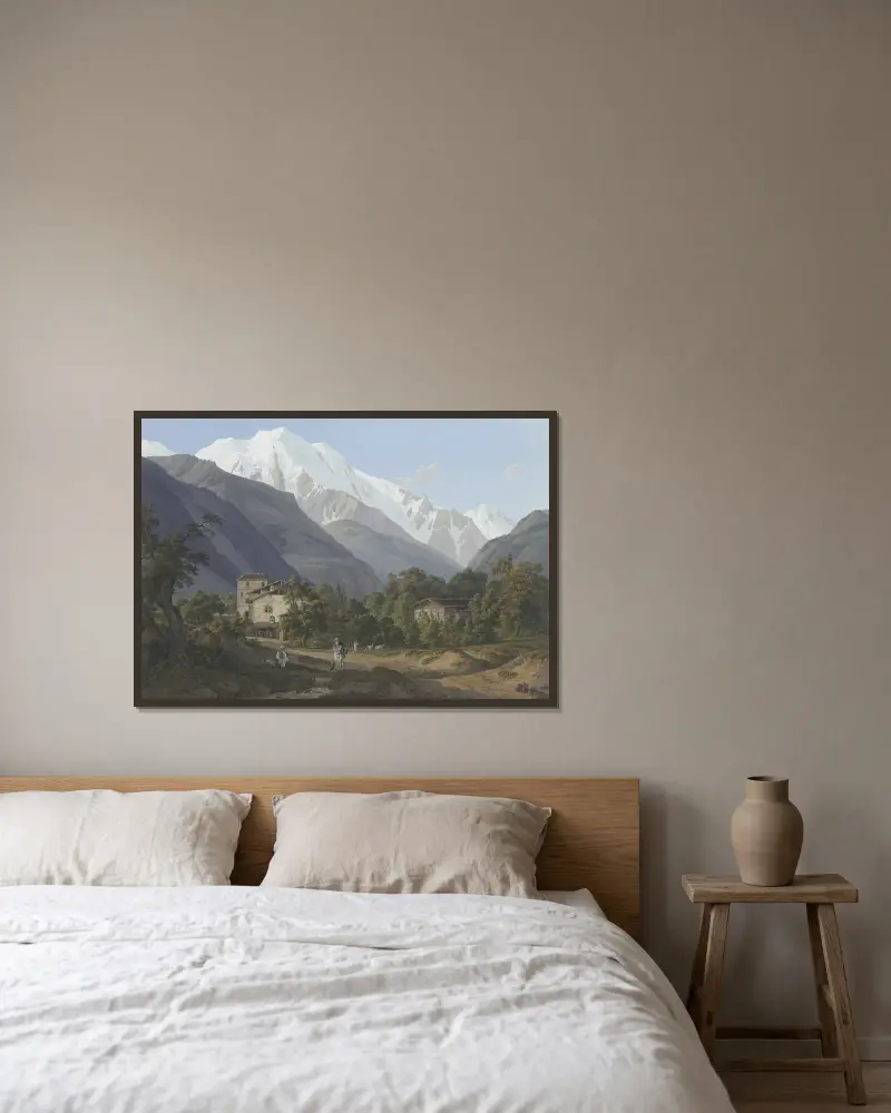 Vue de St. Gervais, de l’Aiguille blance, & du bon homme av Jean-Antoine Linck inramad på en vägg