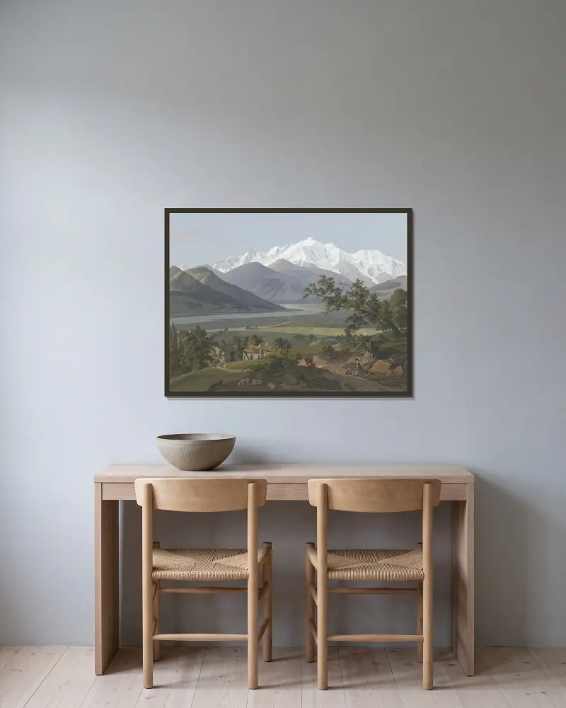 Vue du Mont-Blanc prise près de Salanche av Jean-Antoine Linck inramad på en vägg