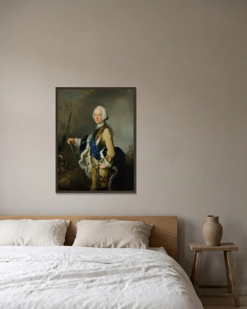Adolf Fredrik of Sweden av Antoine Pesne inramad på en vägg